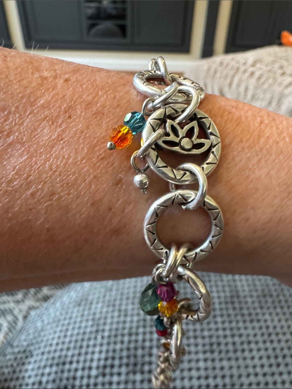 Brighton  Silver Multi-Color Charm Link Bracelet - Picture 8 of 8